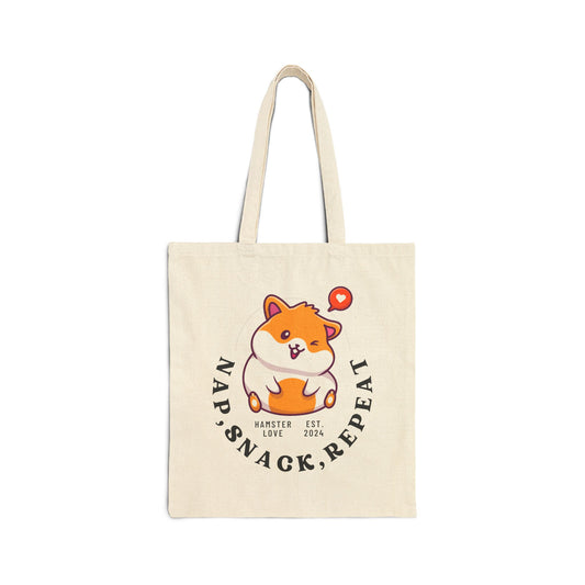 Nap, Snack, Repeat Hamster - Cotton Bag