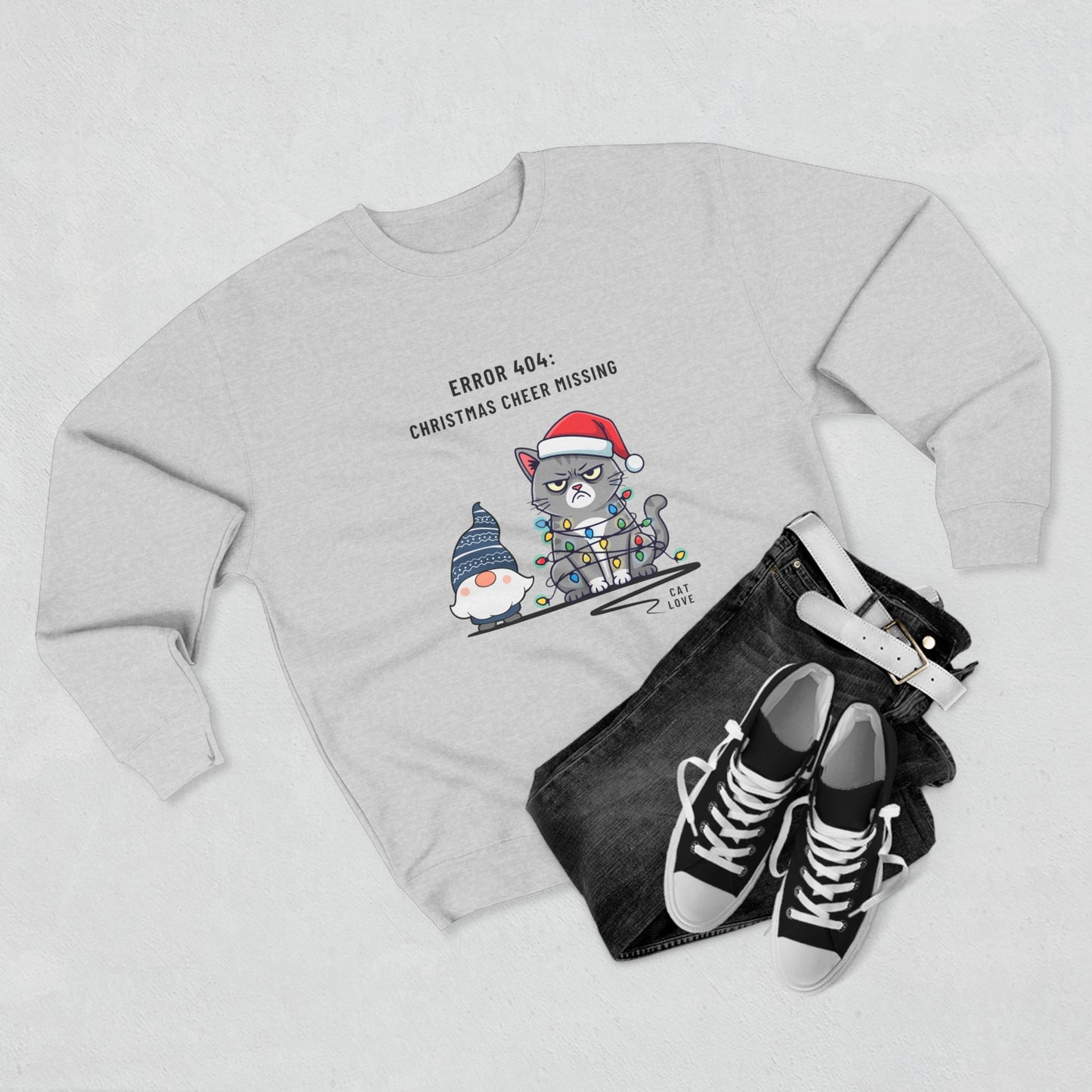 Error 404 – Gnome & Cat Edition - Unisex Sweatshirt
